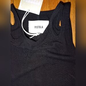 Pistola Black Ribbed Tank Top